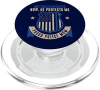 Bandiera americana, madre e figlio, una mamma polizia orgogliosa patriottica PopSockets PopGrip per MagSafe