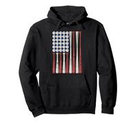 Bandiera americana mazze da baseball e palle sport patriottici Felpa con Cappuccio