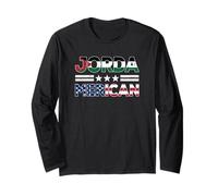 Bandiera americana mezza giordana americana con doppia cittadinanza statunitense Maglia a Manica