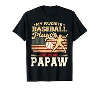 Bandiera americana "My Favorite Baseball Player Calls Me Papaw" Maglietta
