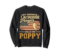 Bandiera americana My Favorite Lacrosse Player Calls Me Poppy Felpa
