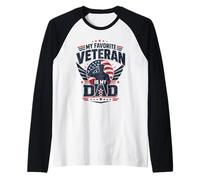 Bandiera Americana My Favorite Veteran Is My Dad Maglia con Maniche Raglan