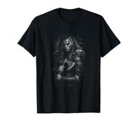 Bandiera Americana norrena Shieldmaiden Axe Warrior Maglietta