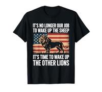 Bandiera Americana Patriot Time To Wake The Lions Sheep USA Maglietta