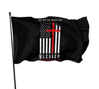 Bandiera americana patriottica benedetta da una nazione sotto Dio, 3x5 piedi, con due occhielli in ottone, doppia cucitura, colore vivido, anti-scolorimento