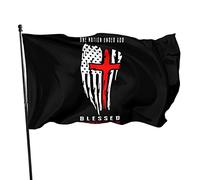 Bandiera americana patriottica benedetta da una nazione sotto Dio, 3x5 piedi, con due occhielli in ottone, doppia cucitura, colore vivido, anti-scolorimento