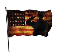 Bandiera americana per il giorno dei veterani, bandiera del soldato orgoglioso che saluta, 3x5 piedi, con due occhielli in ottone, doppia cucitura, colore vivido, anti-scolorimento
