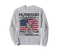 Bandiera americana per la festa del papà, con scritta "Husband Daddy" Felpa
