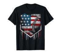 Bandiera Americana retrò gocciolante Baseball Maglietta