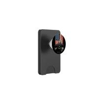 Bandiera americana skyline della città con disco in vinile musica design PopSockets PopWallet per MagSafe