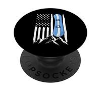 Bandiera americana Snowboard Mountain Snowboarder PopSockets PopGrip Adesivo