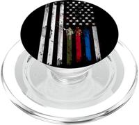 Bandiera americana sottile linea blu rossa verde PopSockets PopGrip per MagSafe