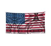 Bandiera americana stampata decorazione natalizia da appendere - 177,8 x 88,9 cm - Natale, compleanno, festa celebrazione banner,