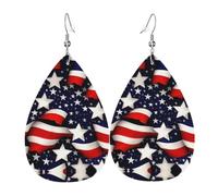 Bandiera americana Stelle Strisce Orecchino In Pelle Per Le Donne Orecchini A Goccia Orecchini In Pelle Alla Moda Orecchini Pendenti Gioielli Regali Per Mamma Moglie Figlie