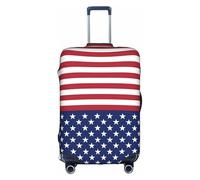 Bandiera americana stelle strisce stampa unica viaggio bagagli copertura lavabile antigraffio valigia Protector per le vacanze, bianco, Medium