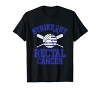 Bandiera americana Strikeout Cancro rettale Nastro Baseball Maglietta