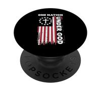 Bandiera americana Una nazione sotto Dio 4 luglio cristiana PopSockets PopGrip Adesivo