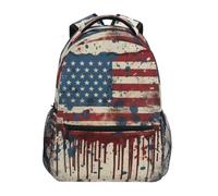 Bandiera Americana Vintage Artistica Zaino Scolastico per Ragazzi Ragazze,Borse per Libri e Studenti Alla Moda
