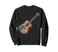 Bandiera Americana Vintage per Chitarra Acustica da Uomo Felpa