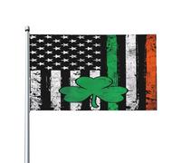 Bandiera americana vintage, trifoglio irlandese, bandiera portafortuna per il giorno di San Patrizio, 3 x 5 piedi, grande striscione di benvenuto, bandiera da giardino, decorazione per esterni, per ca