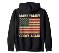 Bandiera americana vintage USA rendere la famiglia divina di nuovo Felpa con Cappuccio