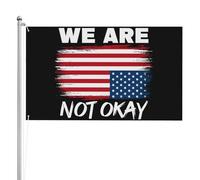 Bandiera americana We AreOk capovolta, 2x3, bifacciale, divertente, arazzo, per festival, feste, vacanze, senza supporto per bandiera.