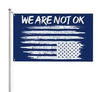 Bandiera americana We AreOk capovolta, 3x5, divertente, arazzo con bandiera We AreOk bifacciale, per festival, feste, senza supporto per bandiera.