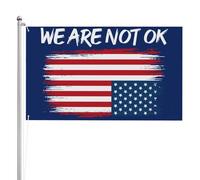 Bandiera americana We AreOk capovolta, 4x6, divertente, arazzo con bandiera We AreOk, bifacciale, per festival, feste, senza supporto per bandiera.