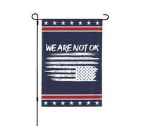 Bandiera americana We AreOk capovolta, bandiera da giardino 12x18, divertente cartello We AreOk, bandiera da giardino, bandiera da casa, senza supporto, bifacciale