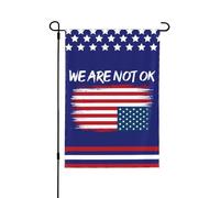 Bandiera americana "We AreOk" capovolta, bandiera da giardino 28x40, divertente cartello "We AreOk" per giardino, bandiera da casa, senza supporto, bifacciale