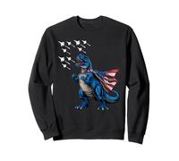 Bandiera Amerisaurus T-Rex Jets Patriotic Boys Girl del 4 luglio Felpa