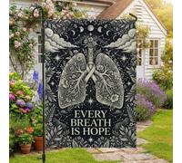 Bandiera anatomica da giardino bohémien con citazione floreale e polmoni | Vite floreali botaniche, bandiera del prato, luna celeste e stelle, citazione ispiratrice, tema benessere medico