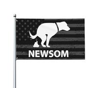 Bandiera "Anche il mio cane odia Gavin-Newsom" 3x5, striscione con occhielli per interni, esterni, prato, cortile, giardino, decorazione.