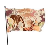 Bandiera Animal Deer In The Tree Occhielli In Metallo Bannière Doppie Cuciture Bandiere Pirata Per Home Interno Bar 90X150Cm