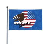 Bandiera Aquila Calva Americana Ama La Pace Occhielli In Metallo Garden Flag Decor Bandiere Pirata Per Marce Parata Conferenza 3X5Ft