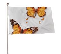 Bandiera arancione con farfalla 152,4 x 243,8 cm, stampa su entrambi i lati, bandiera decorativa da giardino, non sbiadisce, con occhielli in ottone, sfondo fotografico da appendere, per interni ed