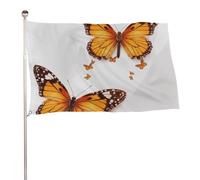 Bandiera arancione con farfalla 61 x 88,9 cm, stampa su entrambi i lati, bandiera decorativa da giardino, non sbiadisce, con occhielli in ottone da appendere, sfondo fotografico per interni ed esterni