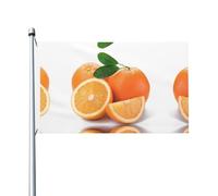 Bandiera arancione stampata da 0,9 x 1,5 m, decorazione per feste con occhielli, adatta per interni ed esterni