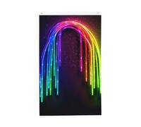 Bandiera arcobaleno al neon, 9 x 1,5 m, per interni ed esterni, con occhielli, bandiera verticale su entrambi i lati, poster da appendere alla parete, grande striscione per cortile e casa, per esterni