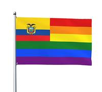 Bandiera Arcobaleno Dell'Ecuador Garden Flag Con 2 Occhielli Bandiere Da Giardino Resistente Alle Intemperie Bandiera Da Cortile Per Esterni Interni Fattoria 90X150 Cm