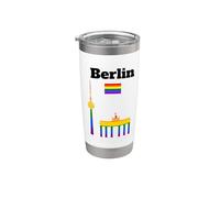 Bandiera arcobaleno di colore del Gay Pride di Berlino Bicchiere termico in acciaio inox doppia parete