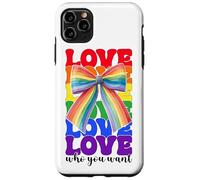 Bandiera arcobaleno Gay Pride LGBTQ Coquette Bow Love Who You Want Custodia per iPhone 11 Pro Max