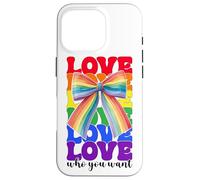 Bandiera arcobaleno Gay Pride LGBTQ Coquette Bow Love Who You Want Custodia per iPhone 16 Pro