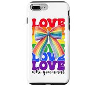 Bandiera arcobaleno Gay Pride LGBTQ Coquette Bow Love Who You Want Custodia per iPhone 7 Plus/8 Plus