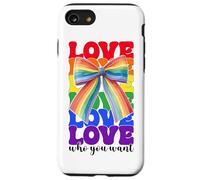 Bandiera arcobaleno Gay Pride LGBTQ Coquette Bow Love Who You Want Custodia per iPhone SE (2020) / 7/8