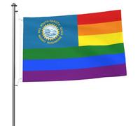 Bandiera Arcobaleno Lgbt Dell'Orgoglio Del Dakota Del Sud Garden Flag Durevole Bandiere Da Giardino Divertente Bandiera Da Cortile Per Esterni Interni Patio 90X150 Cm