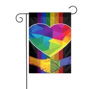 Bandiera arcobaleno LGBT Gay Pride, stretta di mano, amore, giorno dell'orgoglio, bandiera da giardino, 12x18 pollici, bandiere da esterno bifacciali, striscioni di benvenuto, bandiera festiva per fe
