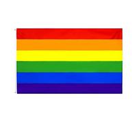 Bandiera Arcobaleno, Rainbow Flag, LGBT Gay Pride, Double Stitched, Resistente Durevole Intemperie, Bandiera Arcobaleno del Gay Pride Banner Poliestere, 150x90cm