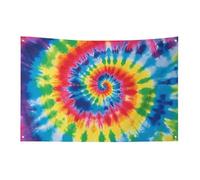Bandiera arcobaleno Tie Dye 152,4 x 243,8 cm No Fade Bandiera di benvenuto Giardino Cortile Casa Bandiere Decorative Garden Yard Cartello Interno Esterno Banner Party Home Decor