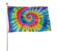 Bandiera arcobaleno Tie Dye, 152,4 x 243,8 cm, stampa su entrambi i lati, bandiera decorativa da giardino, non sbiadisce, con occhielli in ottone da appendere, sfondo fotografico per interni ed